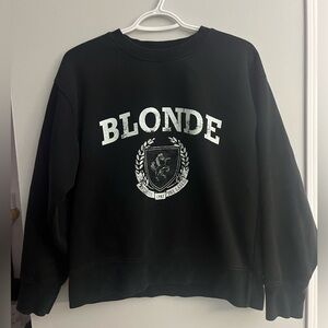 Brunette the Label Distressed Varsity Crewneck
